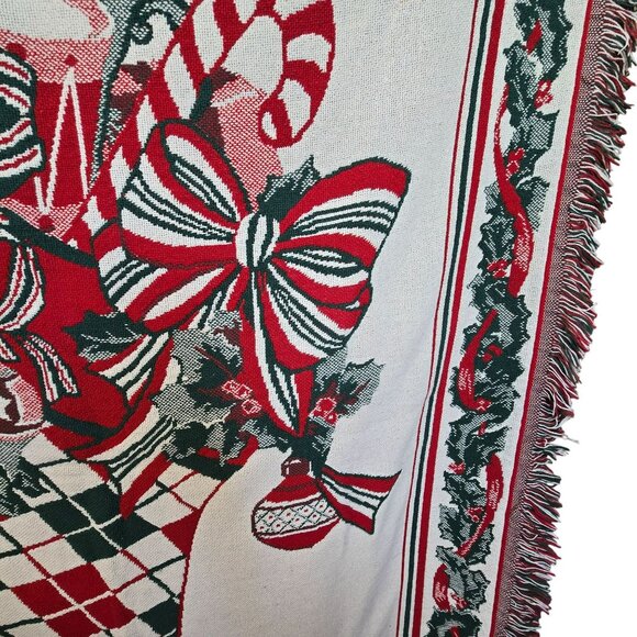 Fieldcrest Throw Blanket Vintage Holiday Christmas Stocking Design VR1807 - Picture 12 of 12